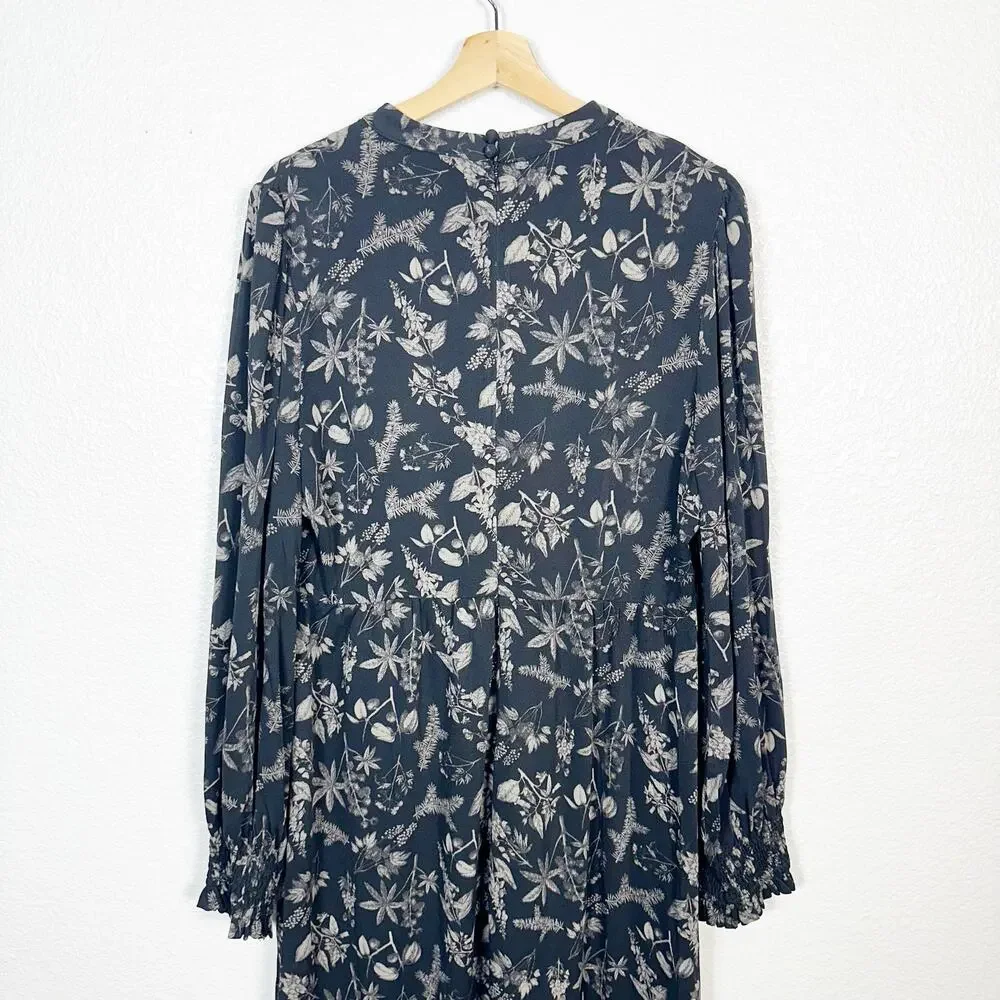 Disturbia Womens Goth Poisonous Plant Puff Sleeve Midi Dress Black Size US 12 - Picture 8 of 16